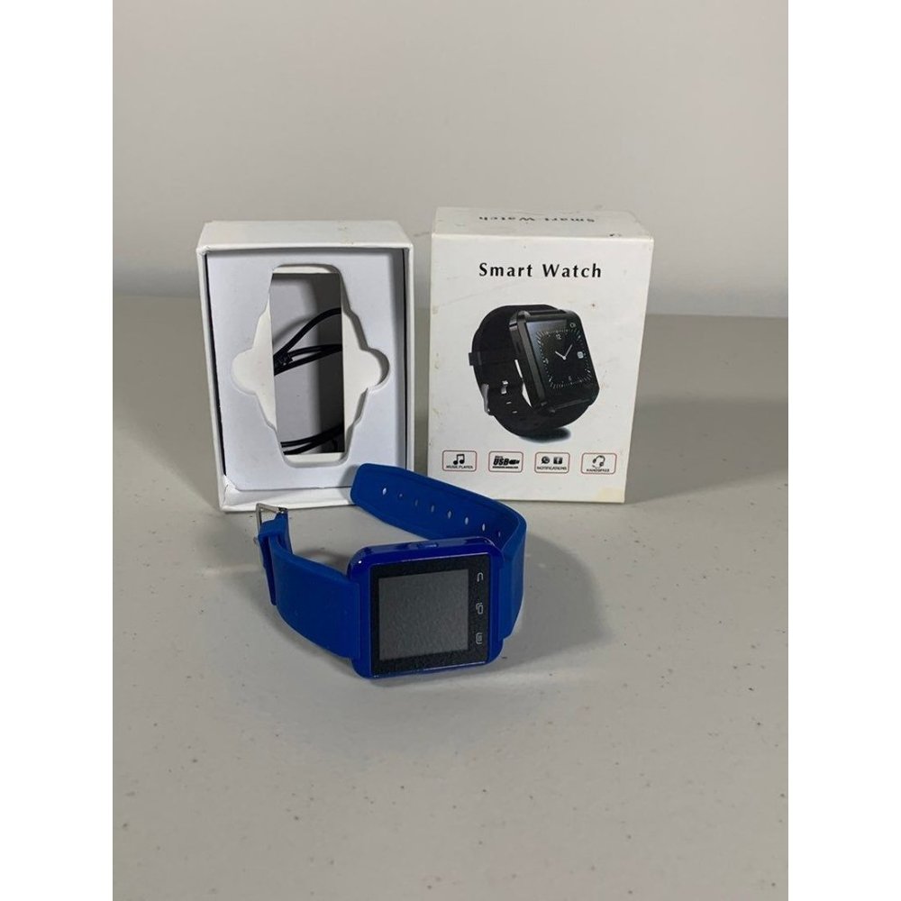Smart Watch Blue - Bluetooth, Music Player, Compatible With iPhone, Android, HTC